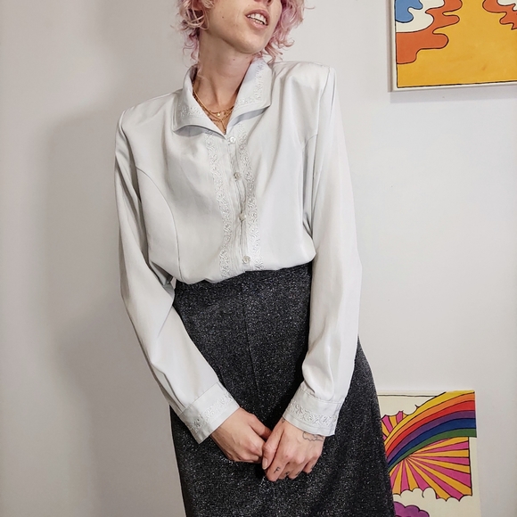 Vintage Black + Silver Sparkle Skirt - Picture 5 of 10